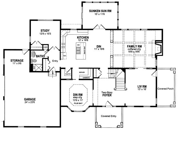 Colonial Traditional Level One of Plan 94167