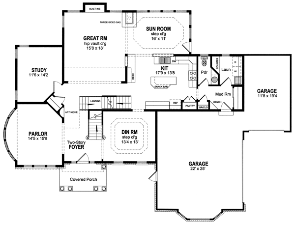 Colonial Traditional Level One of Plan 94168