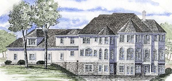 Traditional Rear Elevation of Plan 94172