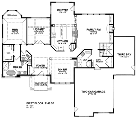 House Plan 94175 First Level Plan