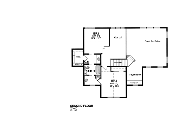 Country Farmhouse Level Two of Plan 94178