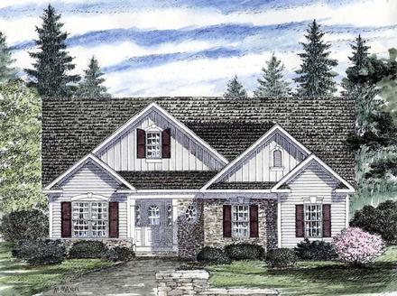 Country Craftsman Ranch Elevation of Plan 94181