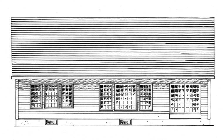 Country Craftsman Ranch Rear Elevation of Plan 94181