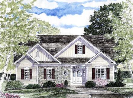 Cape Cod Coastal Cottage Country Ranch Elevation of Plan 94184