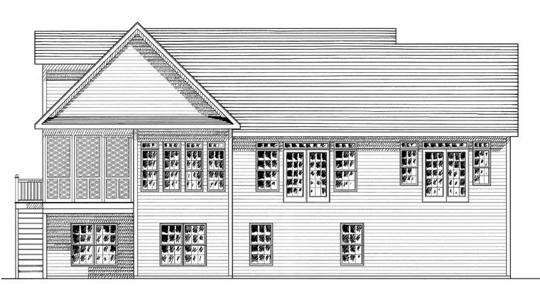 Ranch Traditional Rear Elevation of Plan 94186