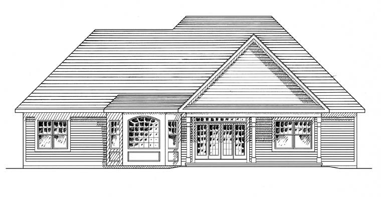 Ranch Traditional Rear Elevation of Plan 94191