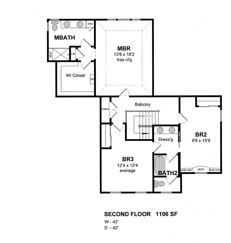 Colonial Country Traditional Level Two of Plan 94196