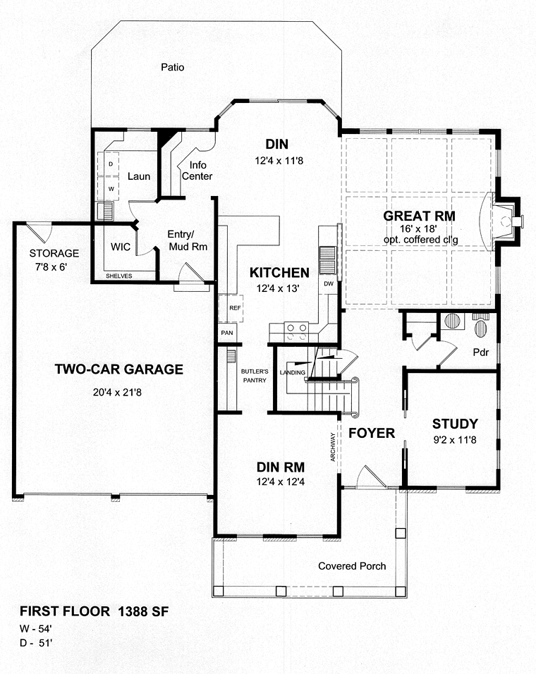 Colonial Traditional Level One of Plan 94198