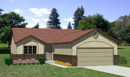 Country One-Story Elevation of Plan 94302