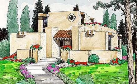 Santa Fe Southwest Elevation of Plan 94304