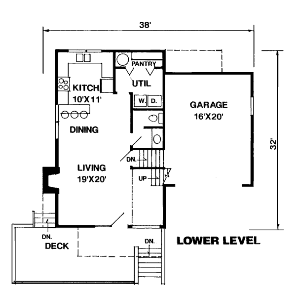 Cabin Contemporary Level One of Plan 94310