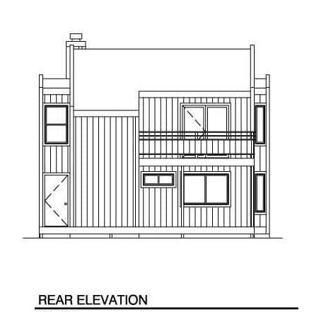 Contemporary Rear Elevation of Plan 94311