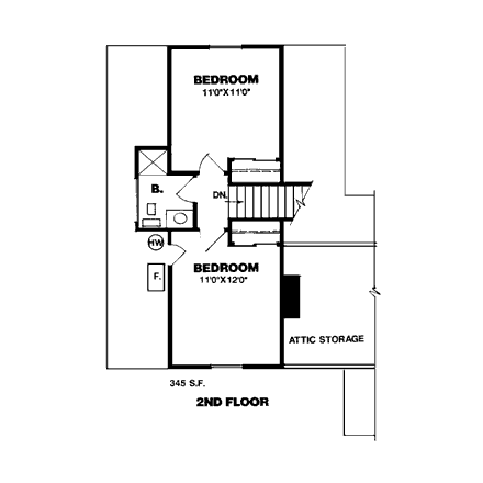 House Plan 94317 Second Level Plan