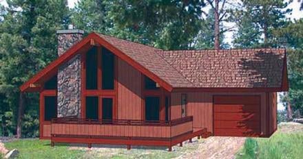 Cabin Contemporary Elevation of Plan 94320