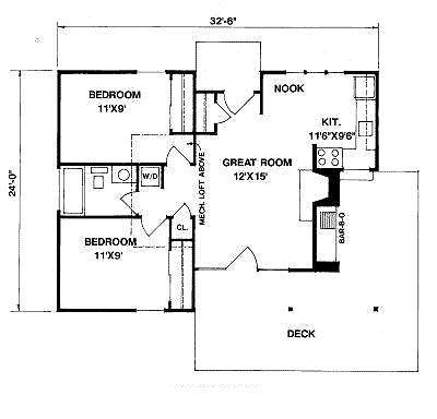 Cabin One-Story Level One of Plan 94331