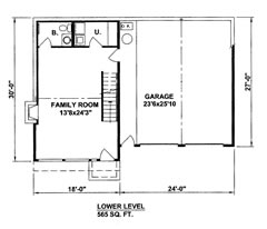 Contemporary Lower Level of Plan 94334
