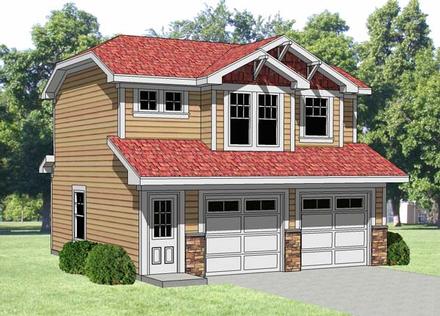 Garage Plan 94340 - 2 Car Garage Apartment Elevation