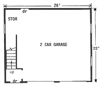 Garage Plan 94343 - 2 Car Garage Apartment First Level Plan