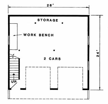 Garage Plan 94344 - 2 Car Garage First Level Plan