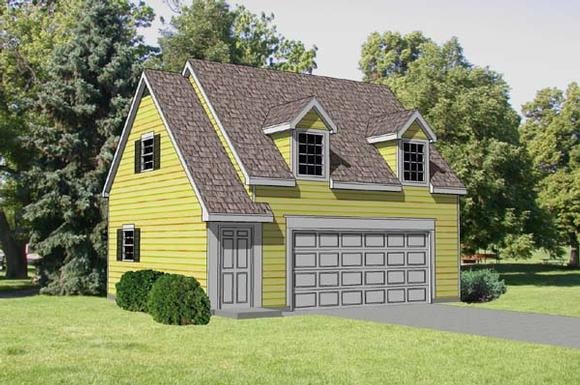 Garage Plan 94345 - 2 Car Garage Apartment Elevation