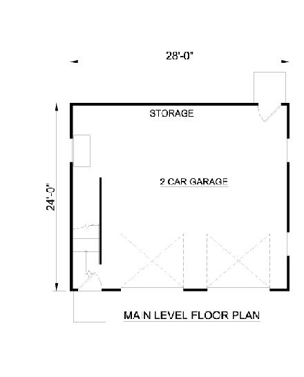 Garage Plan 94346 - 2 Car Garage First Level Plan