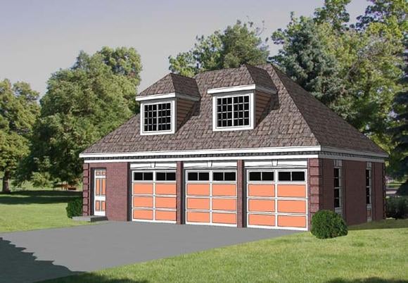 Garage Plan 94347 - 3 Car Garage Apartment Elevation