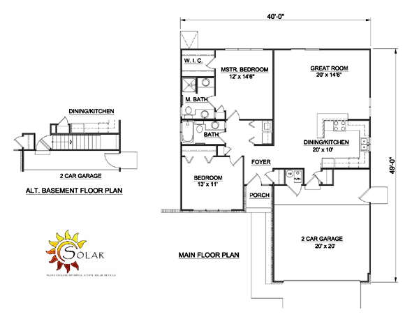 One-Story Ranch Level One of Plan 94350