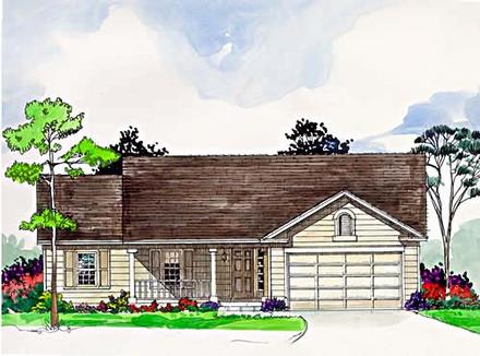 One-Story Ranch Elevation of Plan 94358