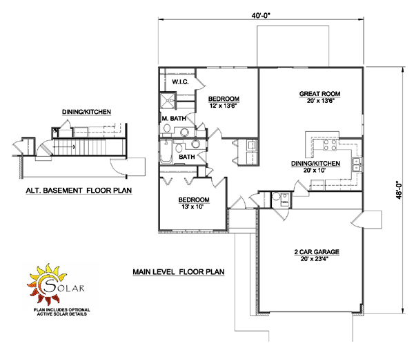 One-Story Ranch Level One of Plan 94364