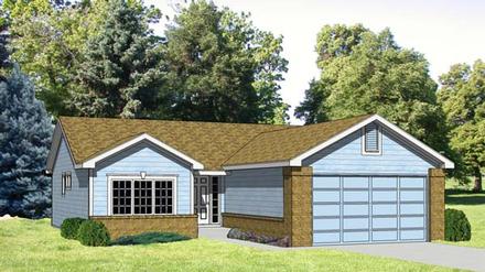 One-Story Ranch Elevation of Plan 94364