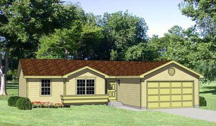 One-Story Ranch Elevation of Plan 94366