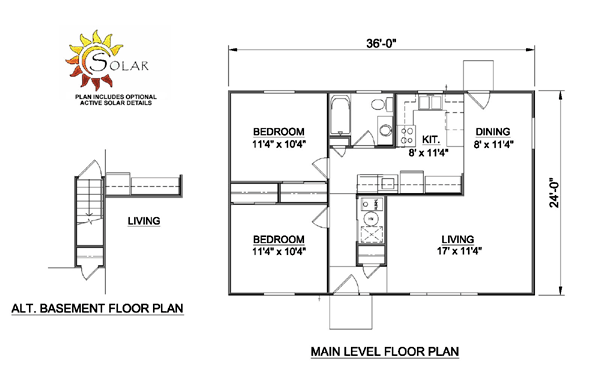 One-Story Ranch Level One of Plan 94370