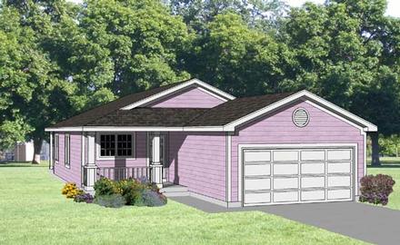 Narrow Lot One-Story Ranch Elevation of Plan 94377
