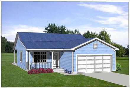 One-Story Ranch Elevation of Plan 94381