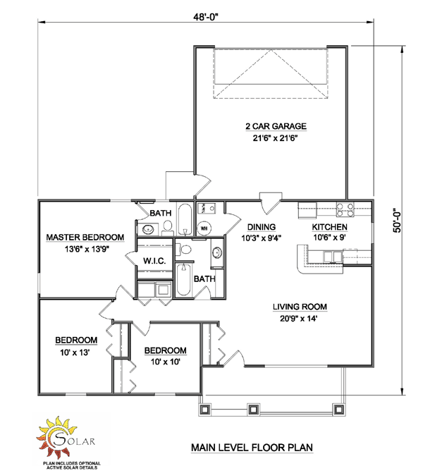One-Story Ranch Level One of Plan 94384