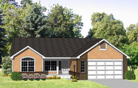 Ranch Elevation of Plan 94389