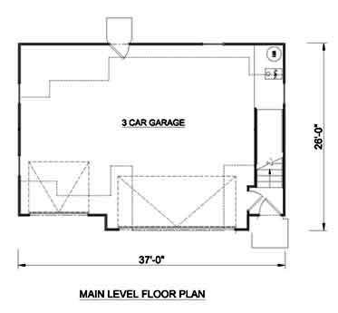 Garage Plan 94399 - 3 Car Garage Apartment First Level Plan