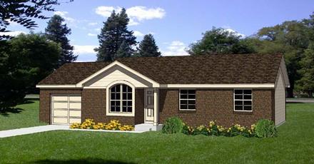 One-Story Ranch Elevation of Plan 94405