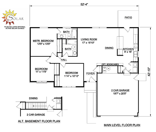 One-Story Ranch Level One of Plan 94409