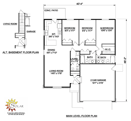 House Plan 94417 First Level Plan