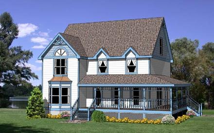 Country Craftsman Farmhouse Elevation of Plan 94424