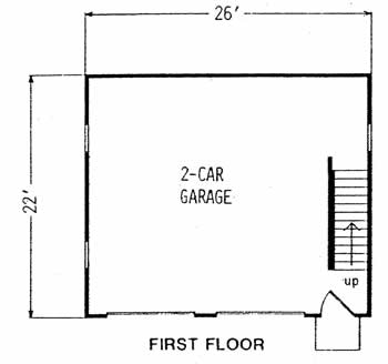 Garage Plan 94425 - 2 Car Garage First Level Plan