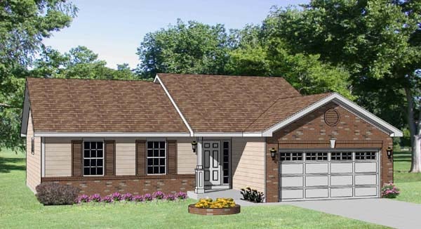 Plan 94434 | Ranch Style with 3 Bed, 2 Bath, 2 Car Garage