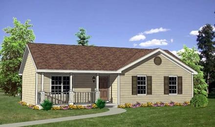 Ranch Elevation of Plan 94436