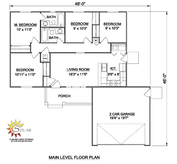 Ranch Level One of Plan 94438