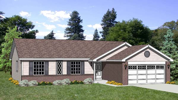 Plan 94439 | Ranch Style with 4 Bed, 2 Bath, 2 Car Garage