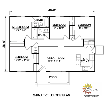 House Plan 94451 First Level Plan
