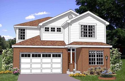 Narrow Lot Traditional Elevation of Plan 94455