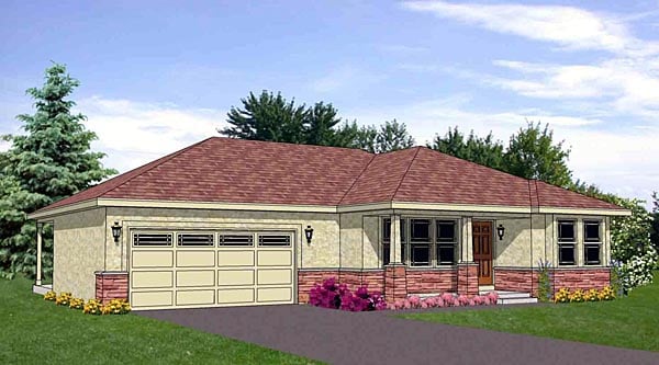 Southwest Style House Plan 94464 With 1460 Sq Ft 2 Bed 2 Bath