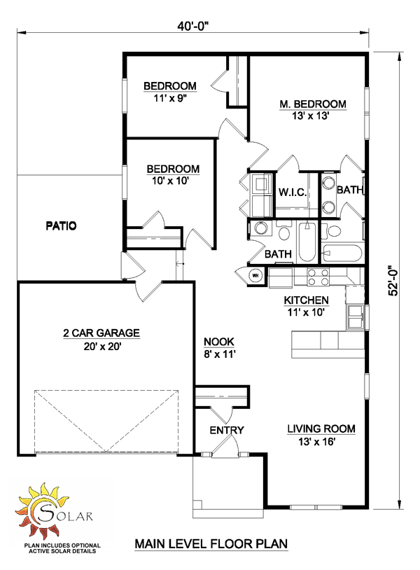 Narrow Lot One-Story Traditional Level One of Plan 94465